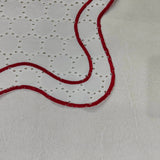Table Linens Embroidered Napkins / double scalloped Napkin and cotton wave scallop cloth cocktail cloth,fathers day gift Set of 2