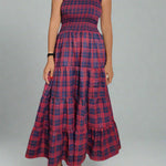 Nap Dress,Cottage core ,Hand Checkered bridesmaid Dress, Indian Tunics, Hand Printed Dress, Indian Cotton Long Gown,Indian Cotton Dress