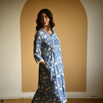 Long Kurti With Pockets, Indian Bridesmaids dress,  Gift for Mom, Gift for her, Pleated Top with Lace, Summer Dress, India Block Print Top