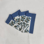 cloth napkins, personalized gifts , hand printed napkins, green tree flower, wedding napkins, piping Cotton dinner napkins