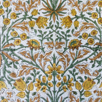 Goldenrod Yellow Hand-Block Printed Cotton Cloth