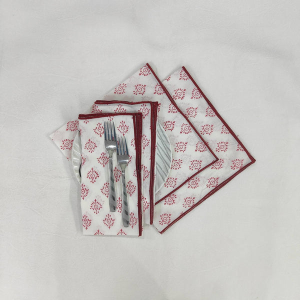 Cloth embroidered napkins, indian cotton napkins, party napkins, floral print napkins, table cloth napkins, bulk dinner napkins