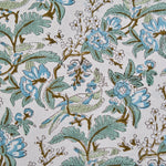 Wedding Party Home Decor Events, Sage and Russian Green, Peanut Brown Round Tablecloth, Indian Hand Block Floral Printed Cotton Table Cover