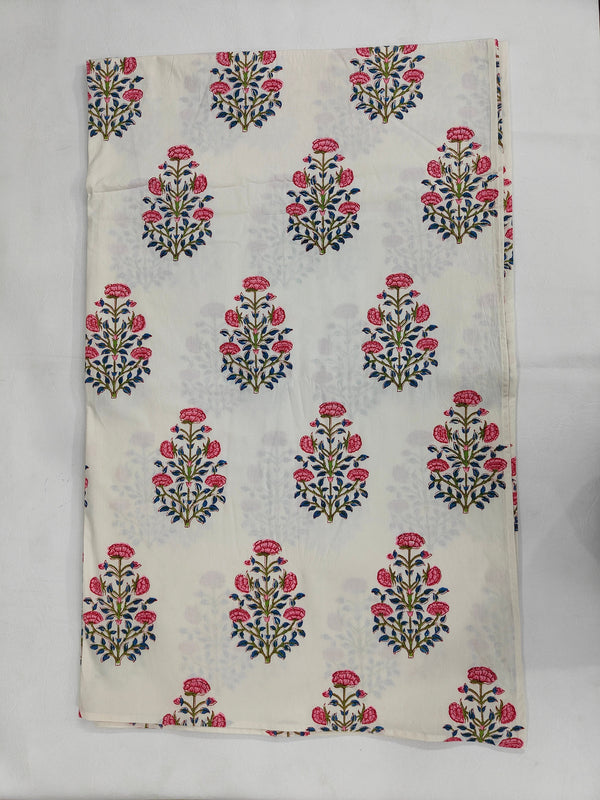 Light Blue, Olive Green Indian Hand Block Floral Printed Pure Cotton Cloth Round Tablecloth, Christmas Farmhouse Wedding Party Outdoor