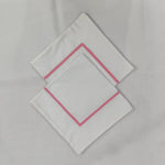 White Cotton Napkins,  Fabric Napkins, India piping Cocktail Napkins, 20"x20"- Dinner Table napkins Home Decor, Christmas Gift