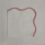 White Cotton scalloped Napkins, Fabric piping Napkins, India piping Cocktail Napkins, 20"x20"- Dinner Table napkins Home Decor, Christmas Gi