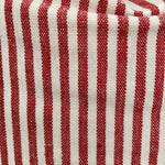 Red and Cream Stripe Ruffle Christmas Pillow Cover, Cottage Chic Ticking Cushion, French Farmhouse Holiday Decor
