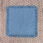 Blue gingham check ruffled Pillow Cover/Cotton Pillow Cover/Gingham check Ruffled Pillow Cover/ without pillow insert