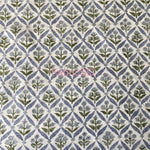 Light Blue, Olive Green Hand Block Printed Cotton Tablecloth, Dining Table Cover Farmhouse Party Wedding Home Housewarming Baby Shower