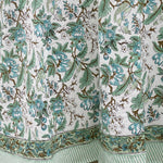 Wedding Party Home Decor Events, Sage and Russian Green, Peanut Brown Round Tablecloth, Indian Hand Block Floral Printed Cotton Table Cover