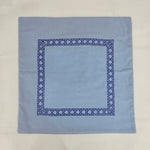Light blue Cotton cloth scallop napkins with embroidered trim for table decor 20''x20'' size set of 4