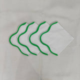 White Cotton scalloped Napkins, Fabric piping Napkins, India piping Cocktail Napkins, 20"x20"- Dinner Table napkins Home Decor, Christmas Gi