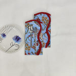 Indian Block Print, indian cotton napkins, hand printed napkins, cocktail napkins, table cloth napkins, floral housewarming gift