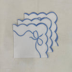 Classic Placemats Red Embroidered Edges for table decor , Bow table linen, White Napkins