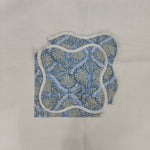 Blue Wave scallop cloth napkin,gift for him, Piping Napkins,Indian Napkins, Set of 4