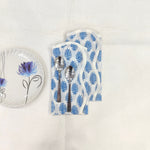 Leaf printed dinner piping napkins, indian cotton scallop napkins, hand printed napkins, cocktail napkins, table cloth napkins, bulk cotton
