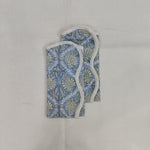 Blue Wave scallop cloth napkin,gift for him, Piping Napkins,Indian Napkins, Set of 4