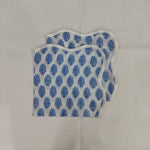 Leaf printed dinner piping napkins, indian cotton scallop napkins, hand printed napkins, cocktail napkins, table cloth napkins, bulk cotton