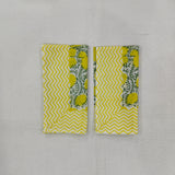 Lemon Napkins, Block Print, Set of 4