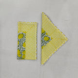 Lemon Napkins, Block Print, Set of 4