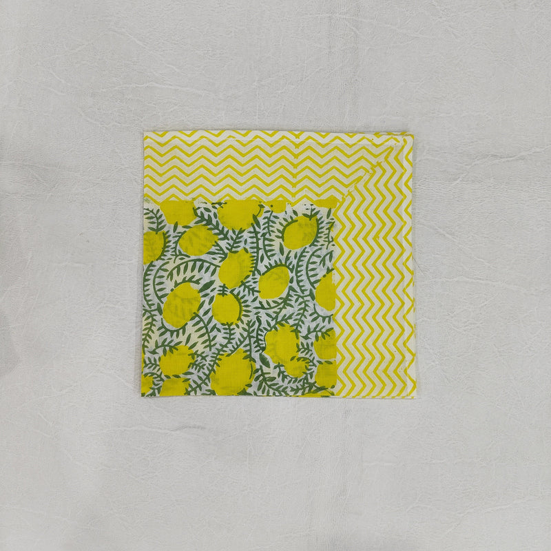 Lemon Napkins, Block Print, Set of 4