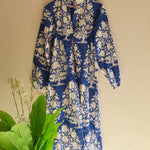 Floral Block Print Women Long Dress, Indian Comfortable Garment Organic Cotton Women Wear Dress, Party Wear Light Weight Comfort Long Dress