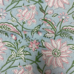 Ice Blue, Kelly Green, Pink Indian Floral Hand Block Printed Cotton Cloth Napkins Size 20x20" Set of 4,6,12,24,48 Wedding Events Home Party
