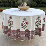 Dark Vanilla Round Tablecloth