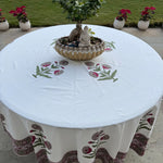 Dark Vanilla Round Tablecloth