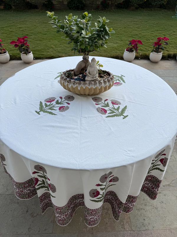 Dark Vanilla Round Tablecloth