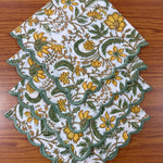 Five Call Golden Scallop Embroidery Napkins