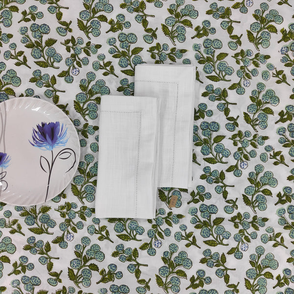 Poly Linen blend hemstitched ivory 20 in. napkins. Embellish your own, Wedding napkins for table decor size set of 4 embroidered napkins
