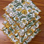 Five Call Golden Scallop Embroidery Napkins