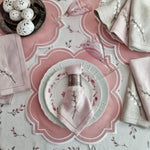 Pink Embroidered Placemats, Dinning Table Placemats, cloth cocktail Placemats Dinner Table Set, Pink Table Linen decor, Wedding table decor