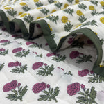 Comforter Throw Blanket Hand Block Printed 100% Cotton Quilt