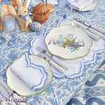 FabricSG White Napkins, Colorful Napkins with Scalloped Edges | 18x18'' Size | Wedding Table Decor | Dining Linens | Farmhouse Style