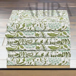 Agate Green Indian Block Printed-Floral Cotton Dining Table Daily Use Napkins, Farmhouse Wedding Event Home Party Napkins 18x18