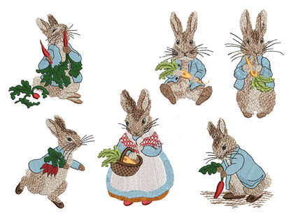 Easter Bunny Embroidered Linen Napkins, Set of 6, Cloth Napkins for Table Decor, Holiday Tableware, Easter Brunch Essentials, Hostess gift