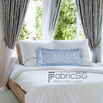 Cotton Block Print Ruffle Bed Pillow Sham Covers for Bed Decor, Couch Pillows, Grandmillennial Preppy Boho Floral Sham- Apatite Blue