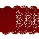Classic Placemats Red Embroidered Edges for table decor , Bow table linen, Embroidered placemat / Linen placemat / Table decor