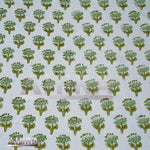 Emerald Green Handmade Cotton Block Print Round Tablecloth - Machine Washable Spring & Easter Gift