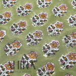 Cotton Indian Hand-Block Printed Tablecloth for Wedding Farmhouse Buffet Housewarming Picnic Boho Home Decor Floral- Jade Green