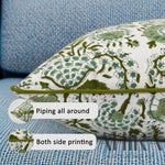 Block Print Boho Cushion Cover With Frill Handmade Cotton Bed Throw Pillows, bohemian pillow cushion cover vintage home decor frill cushion