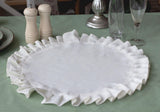 Round Ruffled Linen Placemat - One Layer Linen Placemat - Organic Linen Fabric - Linen Mat