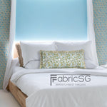 Cotton Block Print Ruffle Bed Pillow Sham Covers for Bed Decor, Couch Pillows, Grandmillennial Preppy Boho Floral Sham- Agate Green