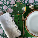 Linen Napkins, Scallop and Dots, Sets of 2, Embroidered Napkins