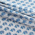 Cotton Indian Hand-Block Printed Tablecloth for Wedding Farmhouse Buffet Housewarming Picnic Boho Home Decor Floral- Apatite Blue