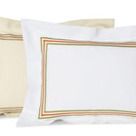 500 TC White Cotton Percale Duvet Cover Set with Triple Embroidery Border, Hotel Stitch Style. 1 Duvet Cover and 2 Pillow Sham