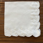 Linen Napkins, Scallop and Dots, Sets of 2, Embroidered Napkins