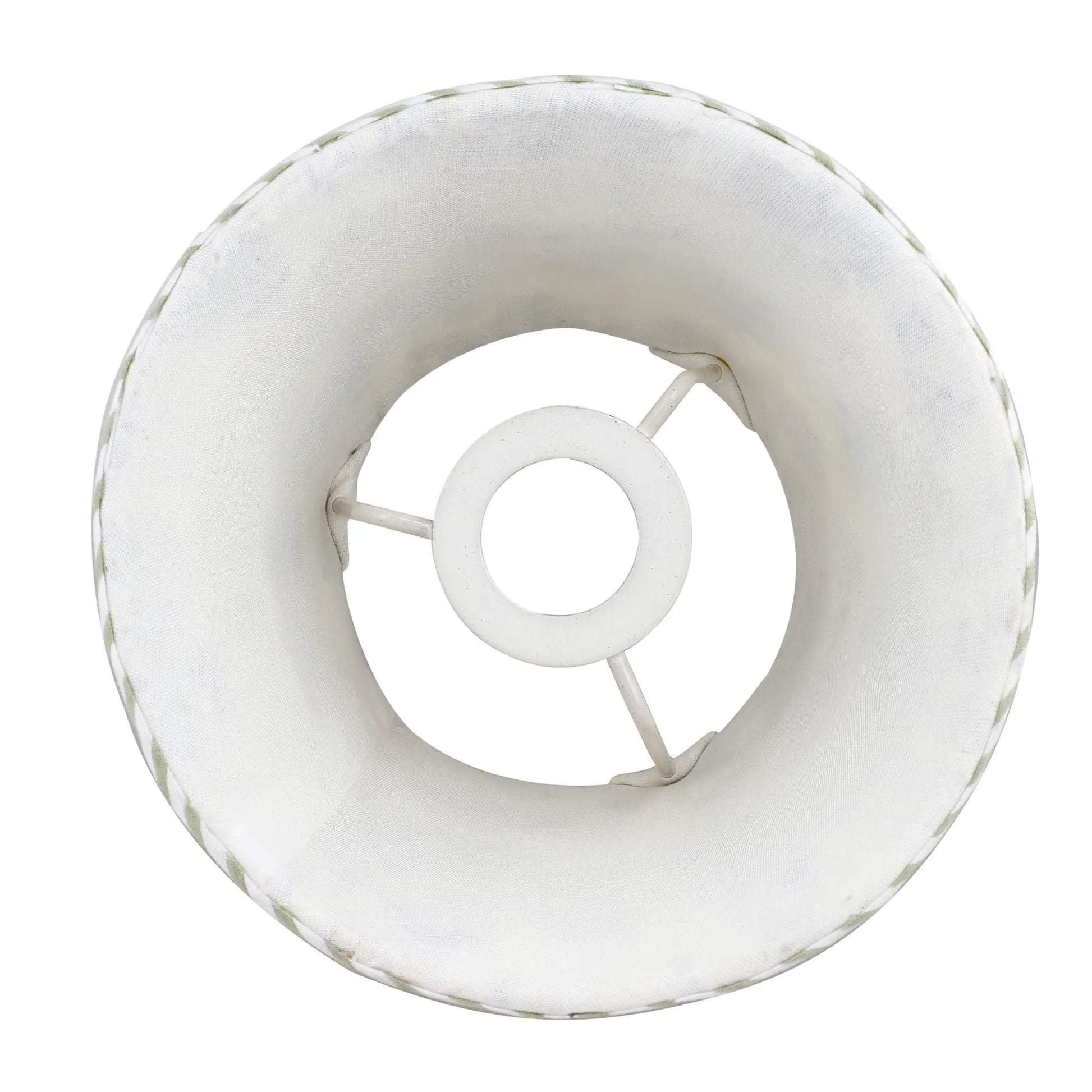 White plastic wheel or ring on a white background